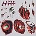 Halloween Tattoos, Scar Tattoos, Waterproof Body Face Wound Zombie Scar Wound Tattoos, Fake Blood Horror Injury Tattoo Stickers for Halloween Costume Party, Vampire Zombies Cosplay (6 Pack)