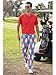 Tipsy Elves Men's American Flag Argyle Golf Pants - USA Golf Pants: Large