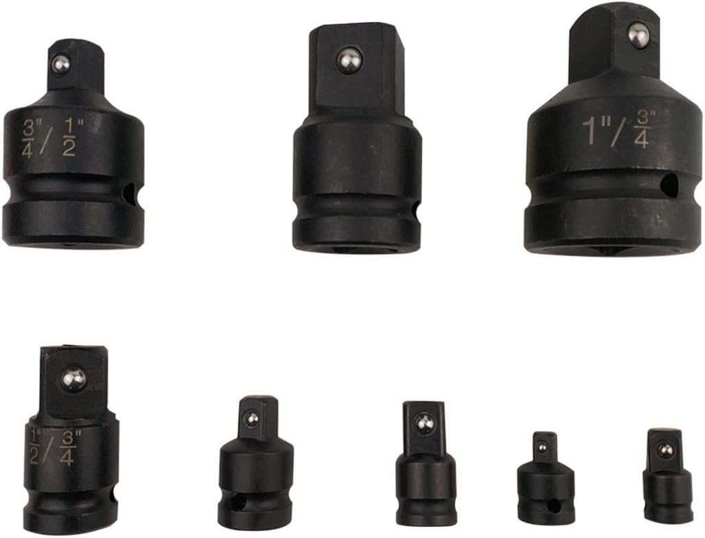 TOPWAY 8PCs Impact Socket Adpator Set Black Colour, Variety Pack