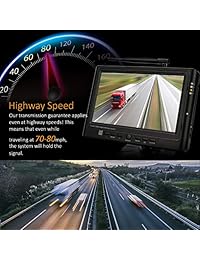 Kit de sistema de cámara de copia de seguridad inalámbrica digital, cámara de visión trasera inalámbrica impermeable IP69K + monitor LCD de marcha atrás inalámbrico de 7 '' para remolques, vehículos recreativos, autobuses, camiones, remolques de caballos,