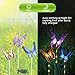 Kearui Solar Garden Lights Outdoor 3 Pack Solar Stake Light with Fiber Optic Butterfly Decorative Lights, Multi-Color Changing LED Solar Lights for Garden Decorations, Garden Gifts