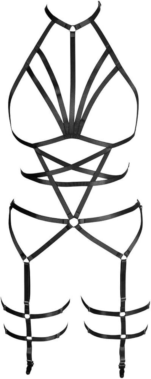 Garters & Garter Belts Womens Full Body Harness Bra cage Punk Gothic