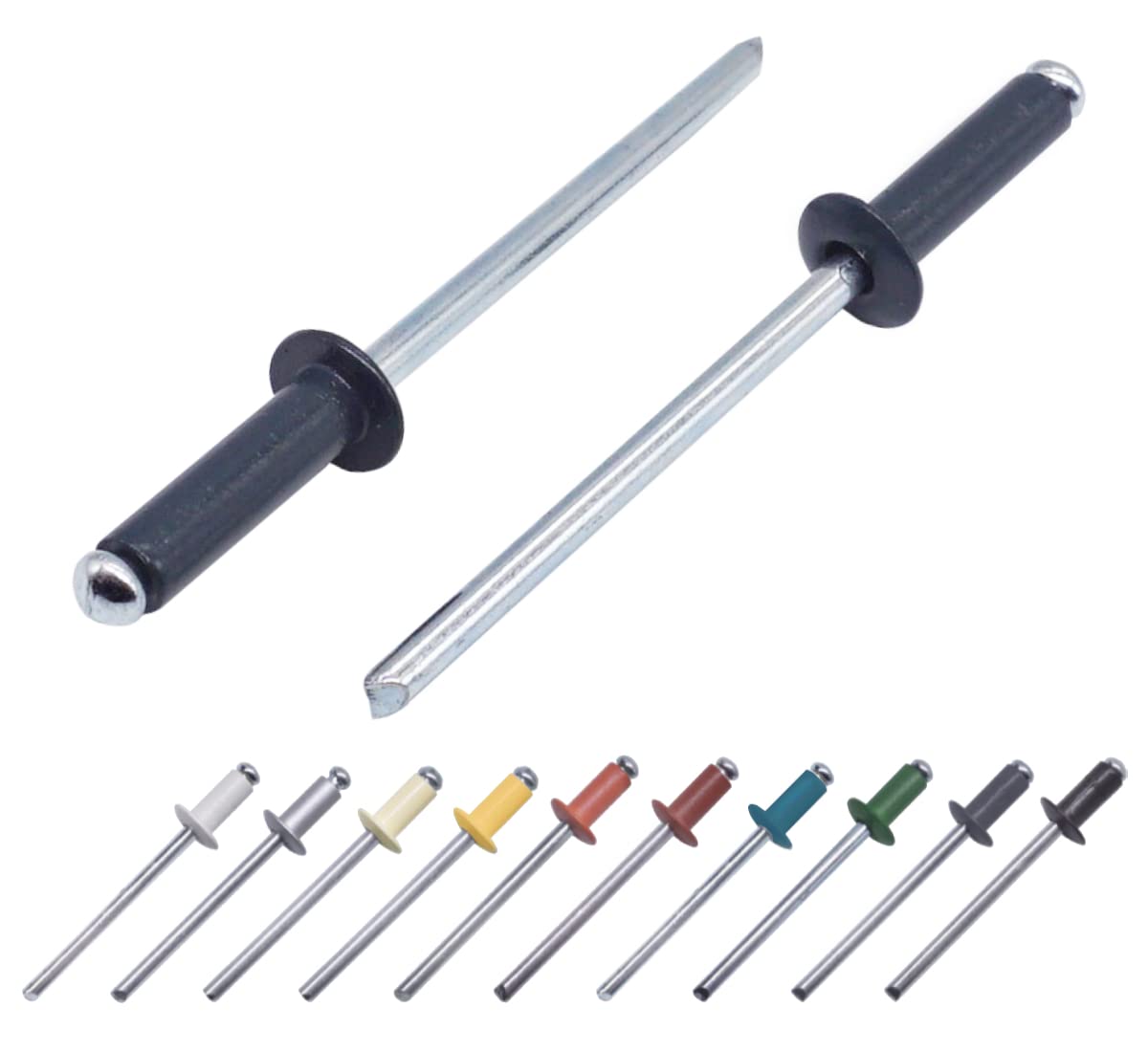 (Pack of 80 pcs) Painted Blind Rivets 4.0 x 14 mm, Dome Head, DIN 7337, Aluminum Rivet and Steel Mandrel, Pop Rivets (80, Anthracite Grey RAL 7016)