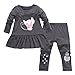 Aikobaby Baby Girls Clothes Set Polka Dot Long Sleeve 2pcs Tops & Legging Pants Children Clothes 2t-5t