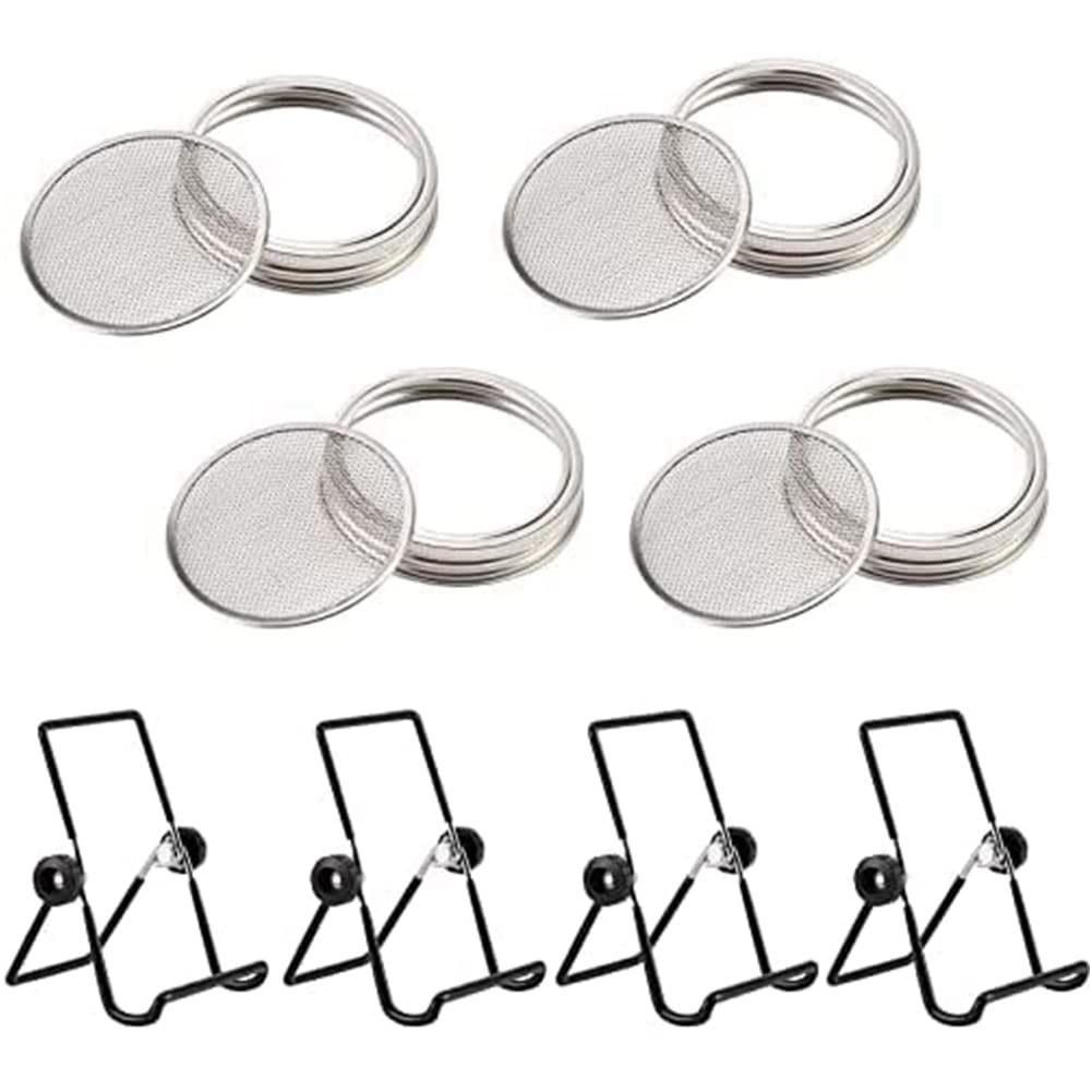 Hopbucan Sprouting Lid, Jar Germination Kit Accessories,Stainless Steel Sprouting Jar Lid, Sprouting Kit for 86MM Mouth Jars