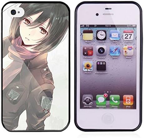 Attack on Titan Manga Anime Comic Apple iPhone 4/4S TPU Case Cover (#1 Black)