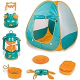 Little Explorers Kids Pop Up Play Tent with Camping Gear Outdoor Toy Tools Set (7 Pieces)