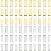 UNICRAFTALE About 100pcs 2 Colors 13mm Long Stainless Steel Rectangle Blank Tags Metal Blank Tag Charms Stamping Small Tags Charms Dangle Charm for DIY Earring Jewelry Making 5mm Wide