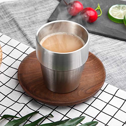 ATREASURE Set of 8 Stainless Steel 18/8 Cups Double Wall Double Walled Coffee Tumbler Kids Drinking Cups Dishwasher Safe 10 oz