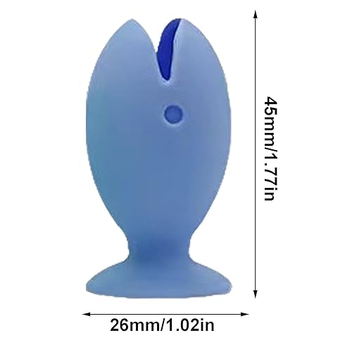 歯ブラシホルダー - シリコーンの魚の形の歯ブラシスタンド |浴室用歯ブラシホルダー |歯ブラシホルダーセット |家庭用吸盤底付き多機能歯ブラシ保護カバー - サムネイル 7