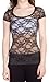 Zenana Outfitters Women's Floral Full Lace Short Sleeve Sheer Top