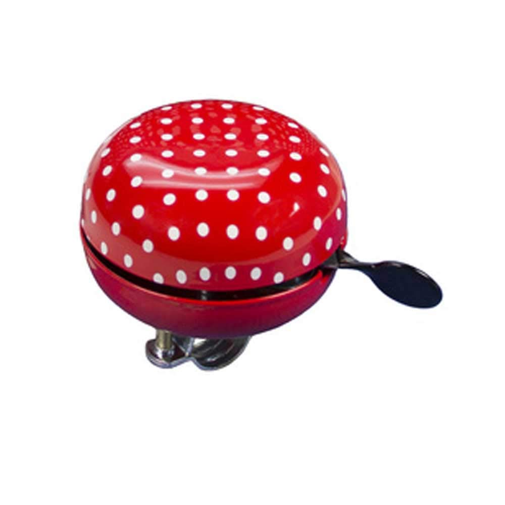 FISCHER Maxi Bicycle Bell with Handlebar Mount Red with White Dots One Size 80 mm