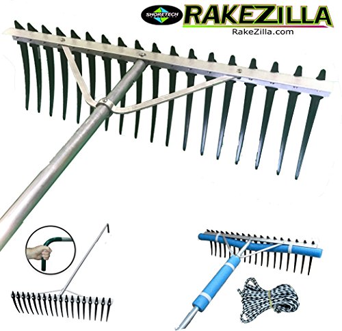 Shore-Tech Industries Super Long/Wide Lake Weed, Beach & Landscaping Rake - (7ft handle - No Float Kit) - Thumbnail 2