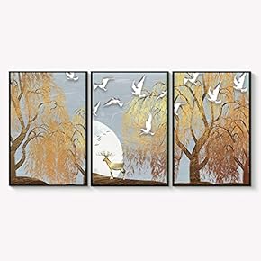 Framed Canvas Wall Art for Living Room, Bedroom Abstract Landscape Dream Place Canvas Prints for Home Decoration Ready to Hanging - 16"x24"x3 Panels