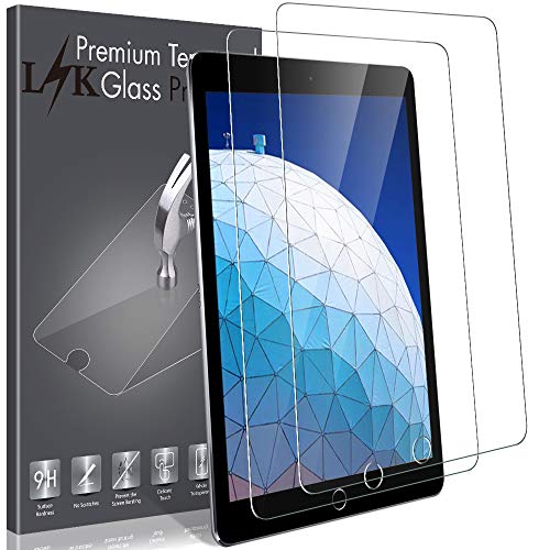 [2 Pack] LK Screen Protector for iPad Air 10.5(2019) / iPad Pro 10.5 / iPad Air 3 Tempered Glass Bubble Free, Anti Scratch, Case Friendly