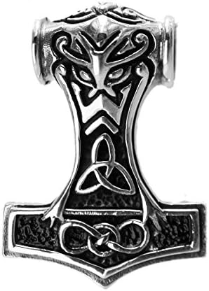 EXD Thor's Hammer Mjolnir Viking Norse Odin Trinity Amulet 925 Oxidized Sterling Silver Pendant Jewelry (pendent)