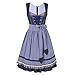 KoJooin Women's German Dirndl Dress 3 Pieces Oktoberfest Costumes Blue Dot 42