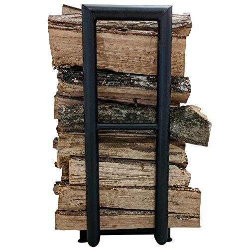 Titan Outdoors Rectangular Heavy Duty Outdoor Log Rack | 4 Feet, Black