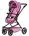 TRIOKID 2 in 1 Deluxe Baby Doll Stroller Sportline X1 Grape Purple Drawable Fabric with Swiveling Wheels & Adjustable Handle