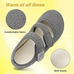 LeIsfIt House Slippers for Women Men Wide Diabetic