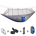NAVESTAR Double Hammock with Bug Net, Durable Camping Hammock with Net, Comfortable & Compact for Outdoor Backpacking Hiking/Indoor Garden Yard - Gray & Navy