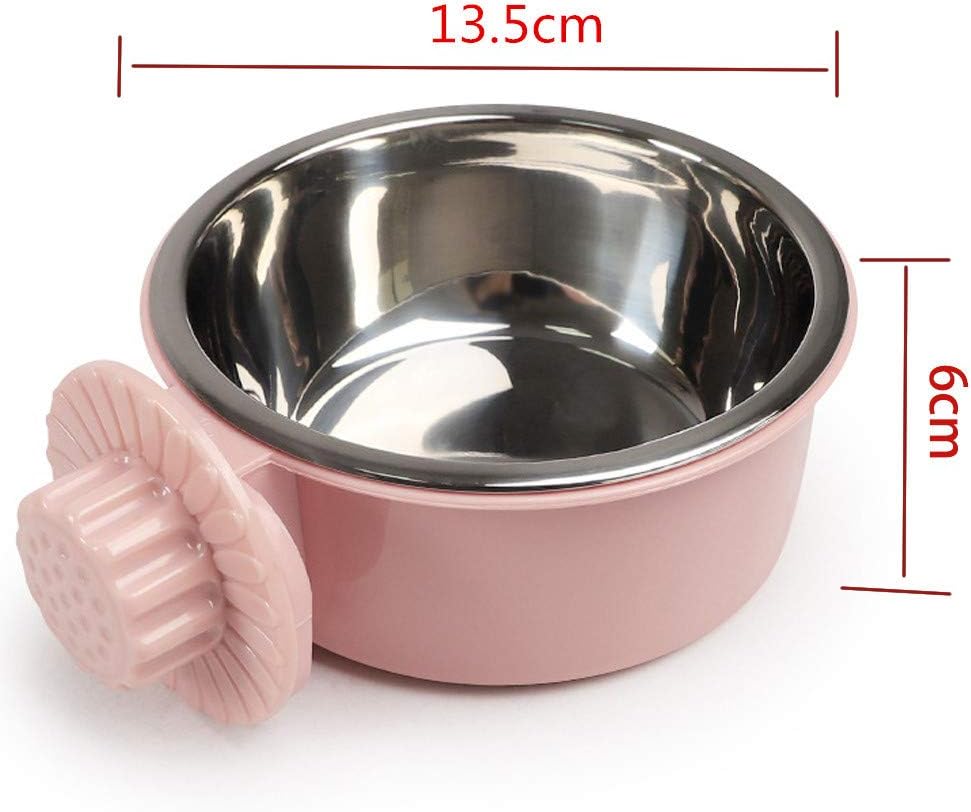 Pet Crate Bowls, Stainless Steel Dog Cage Hanging Bowl Removable Food Water Bowls for Dogs Cats Small Animals (GREY A) - Image 5