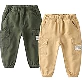 Feidoog Toddler Baby Boys 2/3 Pack Sweatpants Solid Cotton Elastic Waist Trousers Active Jogger Pants