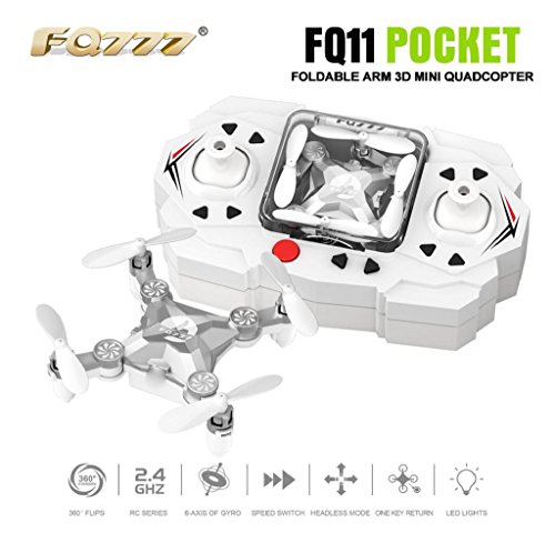 Welcomeuni FQ777 FQ11 With Foldable Arm 3D 2.4G 4CH 6 Axis Headless Mode RC Quadcopter Remote Control Vehicle Silver Welcomeuni FQ777 FQ11 With Foldable Arm 3D 2.4G 4CH 6 Axis Headless Mode RC Quadcopter Remote Control Vehicle Silver