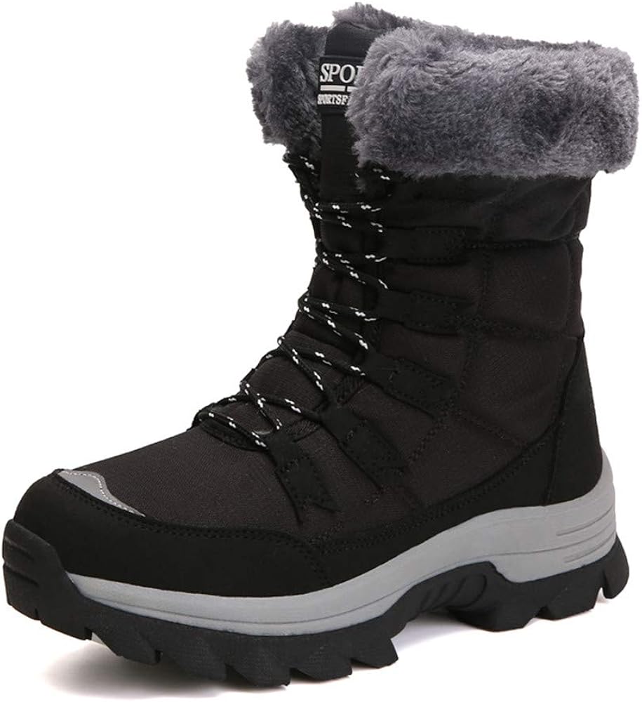 Lazzy Womens Tall Hiking Boots Waterproof Winter Snowmobile Boots