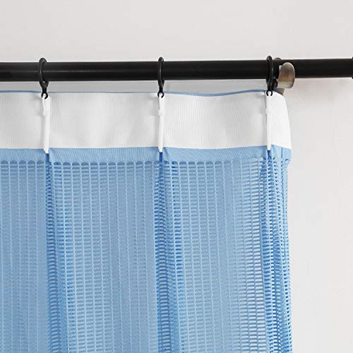 TWOPAGES 5ft Wide x 7ft Tall Pinch Pleated Medical Curtains Privacy Hospital Cubicle Curtain (1 Panel,Blue)