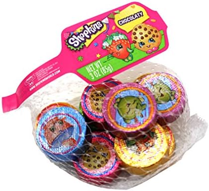 Shopkins Chocolate Candy Pieces in Mesh Bag, 3 oz, Pack of 3