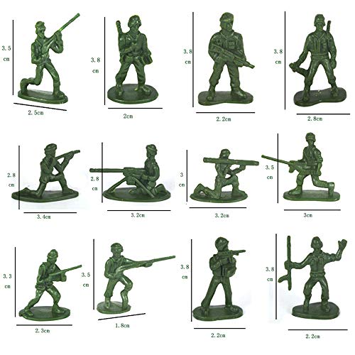 Jyongmer 300 Pcs Plastic Army Toy Soldiers Various Pose Toy Soldiers Action Figures, 3 Colours of Army Men for Family, Kid Gifts, Party Decorations, Party Favors