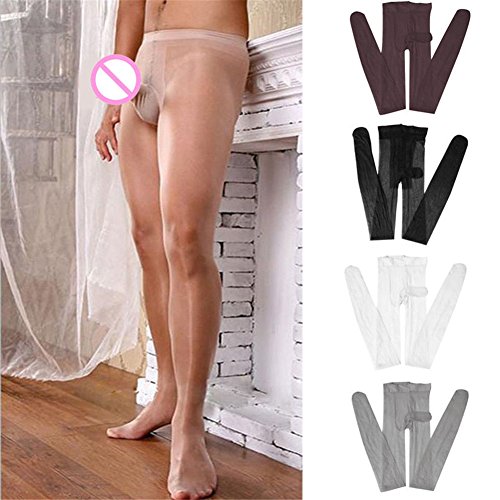 Aranher(TM) New Men's Tight Pantyhose Stretch Sleeve Sheath Stocking Front Open Underwear(Ranodm oclor)