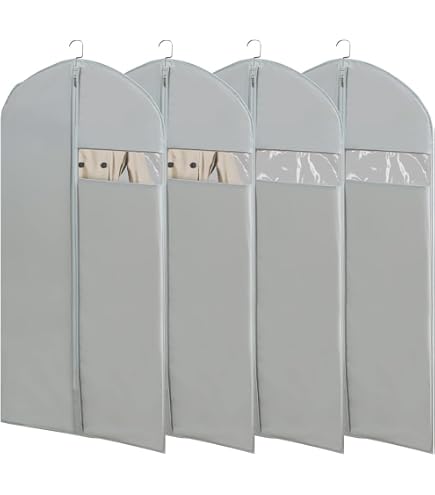 Amazon.com: Dress Bags for Gowns Long, 65'' Long Dress Clear Garment Bag(Set  of 4, 23.3'' X 65'') : Home & Kitchen