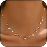 Havopso Gold Chain Necklace for Women 18K Gold Plated Dainty Star Cross Heart Cuabn Choker Chains Stainless Steel Trendy Jewelry Christmas Gifts