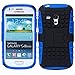 S3 Mini Case, Wisdompro 2 Piece in 1 Dual Layers Heavy Duty Hard Soft Hybrid Rugged Protective Case with Foldable Kickstand for Samsung Galaxy S3 Mini (NOT S3 Fit) - Blue/Black