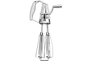Fanelod Rotary Egg Beater Manual, Hand Crank Egg Mixer, Stainless Steel & ABS Plastic, Multicolor, 0.51 lbs, 31x9.5x7cm, 1 Sp