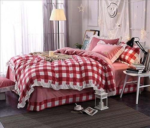 YIweNi The Korean version of the warm flange of the plush four-piece extra thick, red girl, single single 1.8x2.3 1.5x2.1/