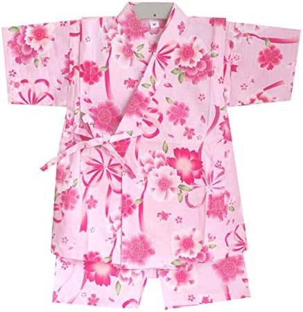 Girls Cotton Kimono Robe Bathrobe Nightwear Japanese Floral Yukata Pajama Set