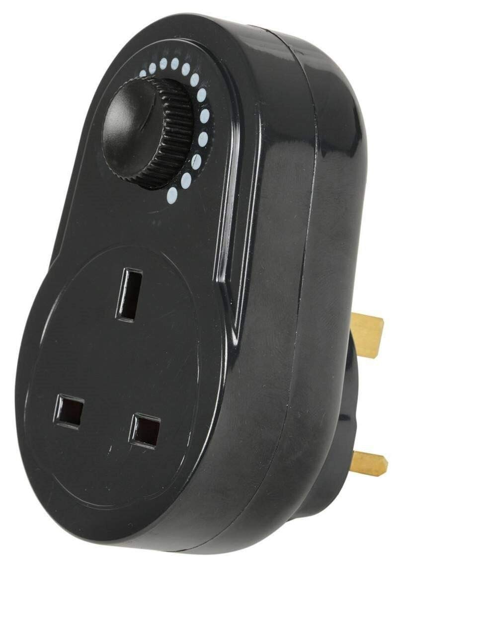 Netagon 13A Plug in Dimmer Adjustable Light Control Switch (Black)