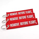 Rotary13B1 Remove Before Flight Key Chain - 3 Pack Red