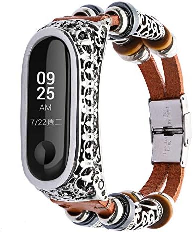 Barthylomo Xiaomi Mi Band 3 Leather Wristband Band + Metal Case Watch Replacement Band Watch Bracelet Watches Accessories
