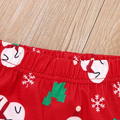 XGao Christmas Pajamas, 2Pcs Christmas Children Kids Cartoon Snowman Top and Pants Xmas Family Clothes Pajamas Outfit Boys Girls for 1 to 12 Years Old (White, 130(for 9-10 Years))