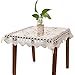 yazi Handmade Crochet Doilies Flower Tablecloth Cotton Sofa Doily Hollow Table Cover Home Décor Beige Color 23.6inch