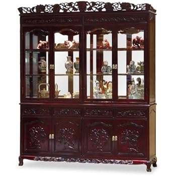 Amazon Com Chinafurnitureonline Rosewood China Cabinet 72 Inches