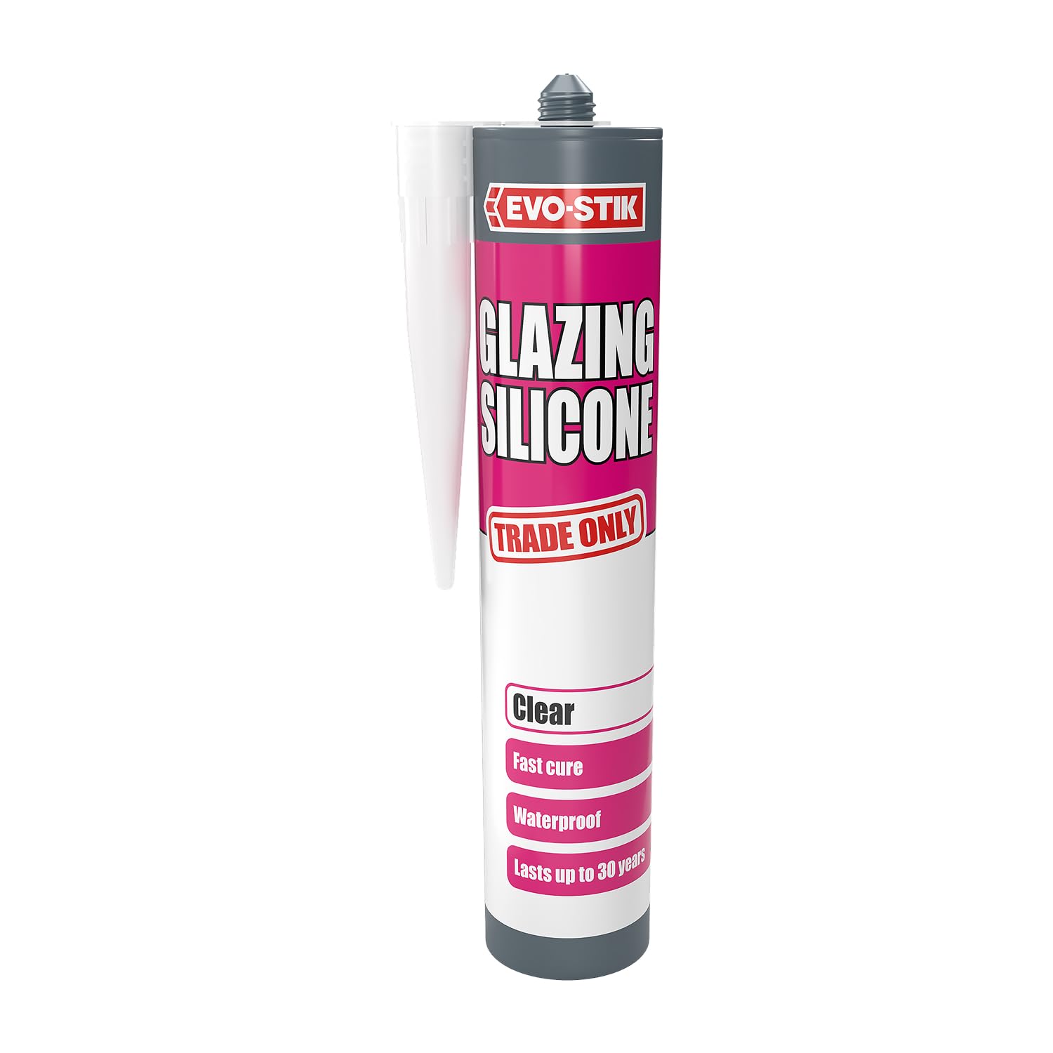EVO-STIK Glazing Silicone Sealant Clear - 280ml - For all Types of Glazin - Waterproof seal - UV Resistant
