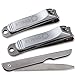 QANTYA Nail Clipper Set – Includes a Toenail Clipper Fingernail Clipper and a Sapphire File – Best Nail Cutters and Filer Kit – Free Cosmetic Bag – Ideal for Both Men and Women