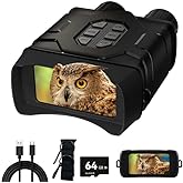 5K 96MP Night Vision Goggles | 4'' LCD Screen Night Vision Binoculars & 10X Zoom with Infrared, 4000mAh Rechargeable Battery, 64GB TF Card, Video and Sound Recording for Camping, Black