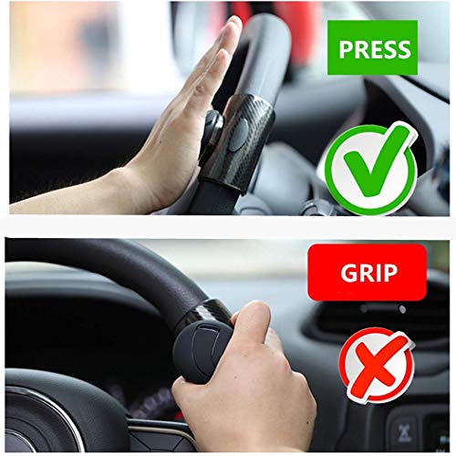 PACEWALKER Steering Wheel Knob Spinner, Easy Installation Flexible Control Universal Fit for Car Truck SUV Tractor Trailer Big Rig Boat & More (Black) - Thumbnail 4