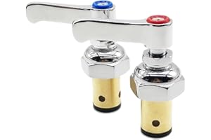 Meyffon Handle Stem Assembly Hot & Cold Compatible with T&S Brass Faucets Replace 002714-40 002713-40 Spindle Assembly for Eterna Valve Replacement
